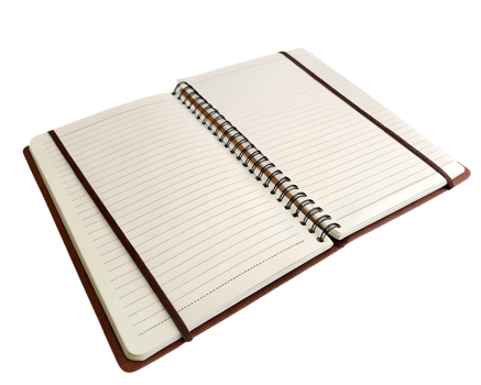 Blank notebook on transparent background, minimalist stationery png
