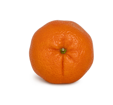 Clementine or tangerine fruit isolated over transparent background with shadow png