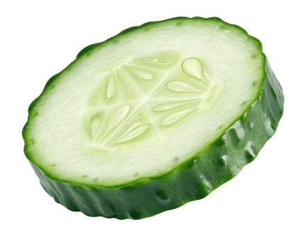 Fresh green cucumber slice on transparent background, healthy food png