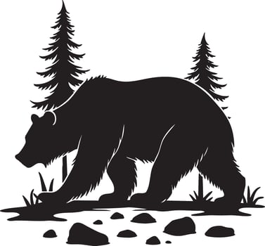 A black bear in the woods vector