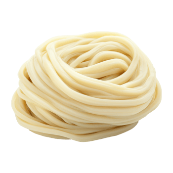 Closeup view of thick hand crafted udon noodles made from premium wheat flour png