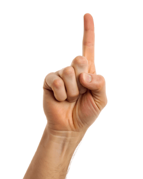 Hand with Finger Pointing Up, Gesture for Attention, on transparent background png