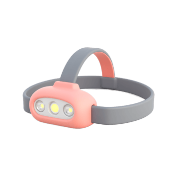 Portable LED Headlamp Compact Pink and Gray Design png