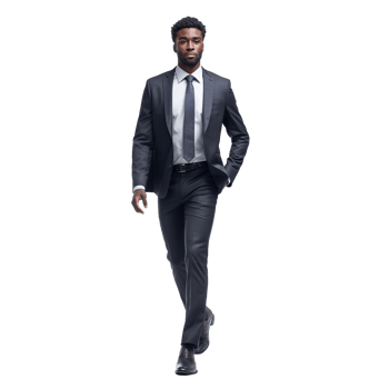 A man in a suit and tie walking png