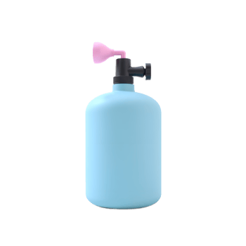 Light Blue Plastic Bottle with Pink Nozzle 3D Render png