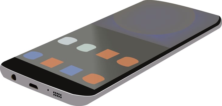 A cell phone with a screen and buttons on it vector