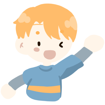 boy with orange hair waving his hand png