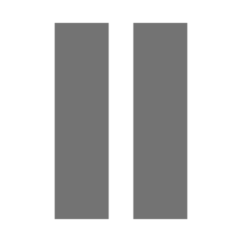 Gray play pause button icon on transparent background. png