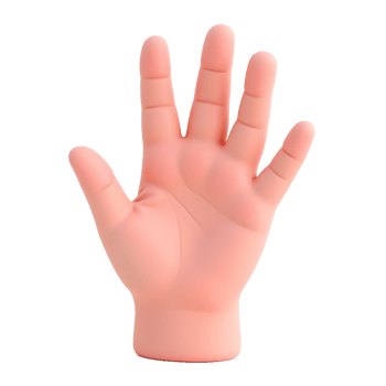 Cartoon Hand High Five Gesture 3D Render png