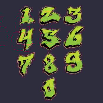 Number Sport Graffiti Racing Art vector