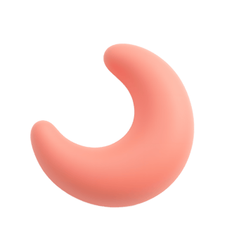 Coral Pink Crescent Shape 3D Render Abstract Design png
