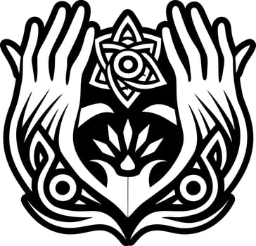 Gebo hands icon in glyph style vector