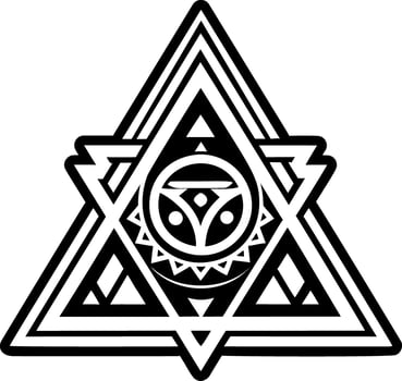 Esoteric triangles icon in glyph style vector