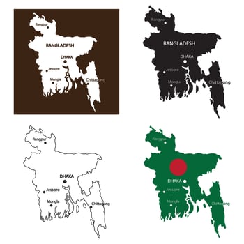 Bangladesh region map vector