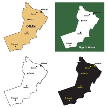 Oman region map vector