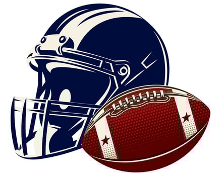 American Football Helmet and Ball vector