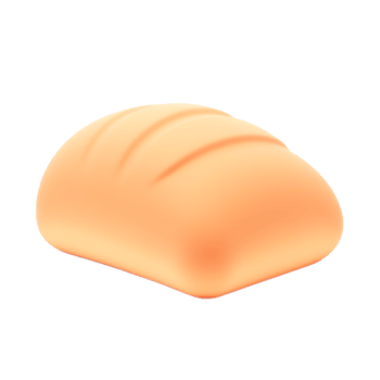 Cartoon Bread Loaf 3D Render Illustration png