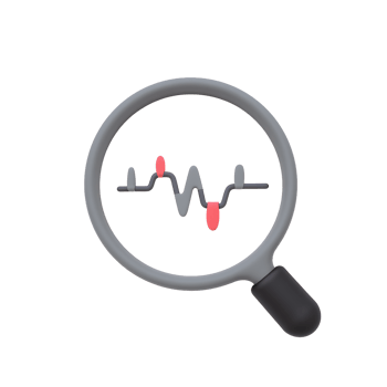 Magnifying Glass Data Analysis Chart 3D Icon png