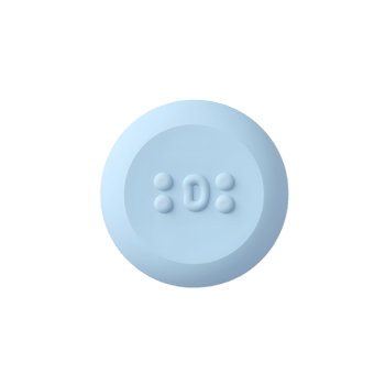 Pastel Blue Circular Button Design with Embossed Letter D png