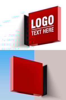 Light box red color realistic for decoration vector