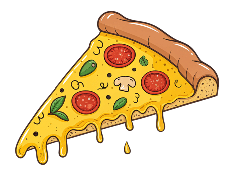 Delicious Pizza Slice Melted Cheese, Tomatoes, and Mushrooms png