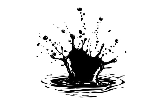Water Splash Black Silhouette Clipart vector
