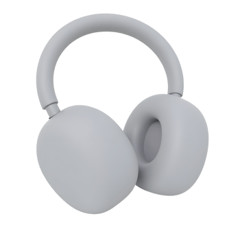 Gray Over-Ear Headphones Minimalist Design for Superior Sound png