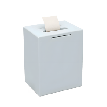 Simple Ballot Box 3D Render with Vote Slip png