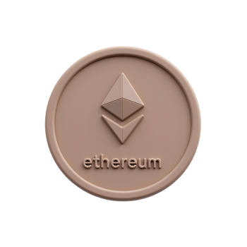 Ethereum Coin 3D Render Brown Cryptocurrency Token png