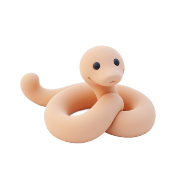Adorable 3D Rendered Cartoon Snake Illustration png