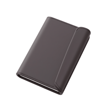Elegant Dark Gray Leather Notebook Mockup png