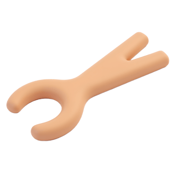 Adorable Peach Silicone Baby Teether for Soothing Gums png
