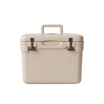 Sleek Beige Silicone Cooler for Outdoor Adventures png