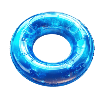 Blue Inflatable Swimming Ring Floating on Water for a Relaxing Pool Experience png