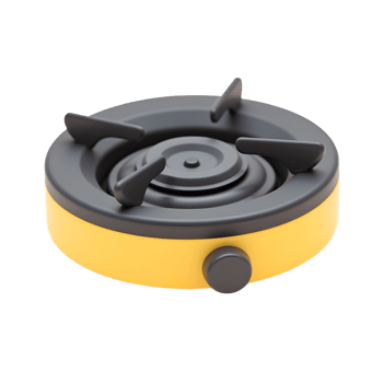 Yellow Portable Gas Stovetop Burner for Camping Cooking png