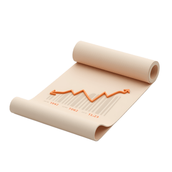 Financial Growth Chart on Parchment Scroll png