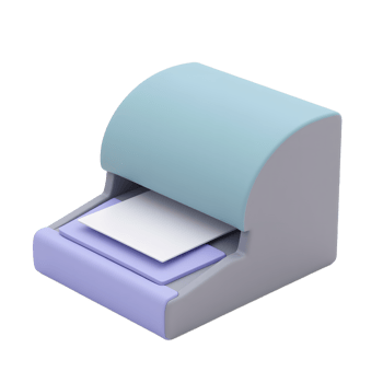 Pastel 3D Render of a Modern Label Maker Machine png