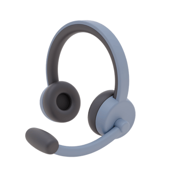 Stylish Blue Headset with Microphone for Calls and Music png