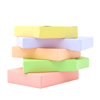 Pastel Color Cardboard Boxes Stack Product Packaging Design png