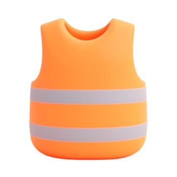 Orange Safety Vest 3D Render Illustration png