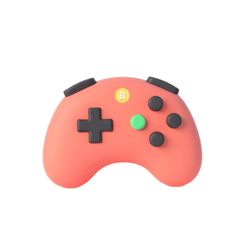 Play to Earn Bitcoin Game Controller 3D Render png