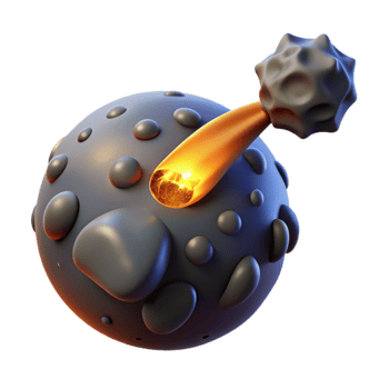 Asteroid Impact Cosmic Collision Simulation png