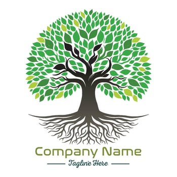 green tee logo of ecology nature illustration vector