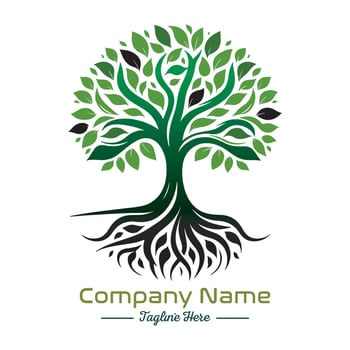 green tree logo icon illustration design vector