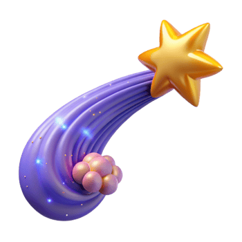 Purple Star Trail 3D Render png