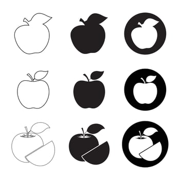 Apple Icon Set Whole and Sliced vector