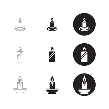 Candle Icon Set in Various Styles vector