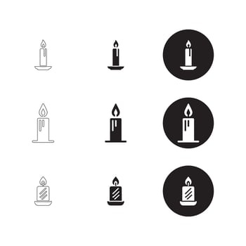Minimalist Candle Icons Collection vector