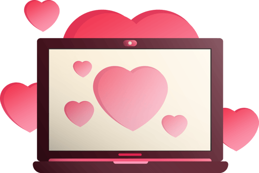 computer with love, pc, laptop png