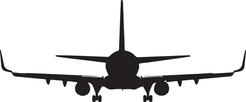 Airplane silhouette on white background vector